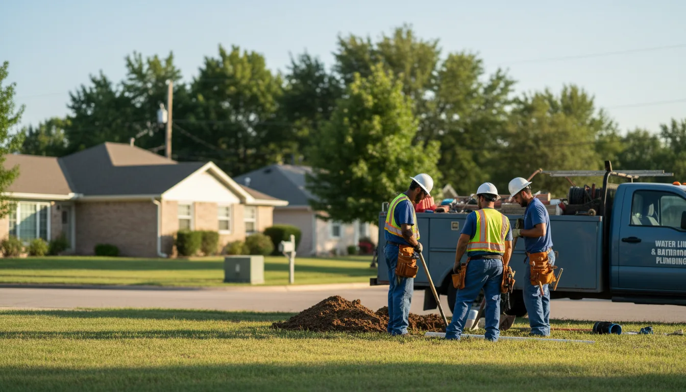 Residential water line and bathroom plumbing service in Sun City, KS